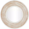 35"x35" Wooden Wall Mirror with White Wash Effect Cream - Olivia & May: No Assembly, MDF Frame, Indoor Use