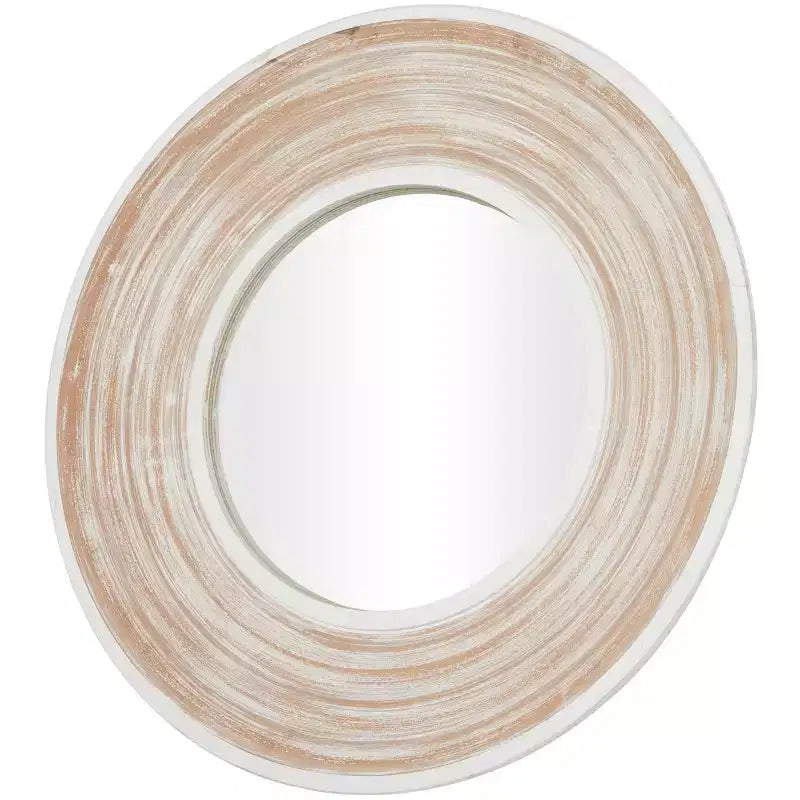 Specchio da parete in legno 89x89 cm con effetto bianco consumato, crema-Olivia & May: Nessun assemblaggio, cornice in MDF, per uso interno