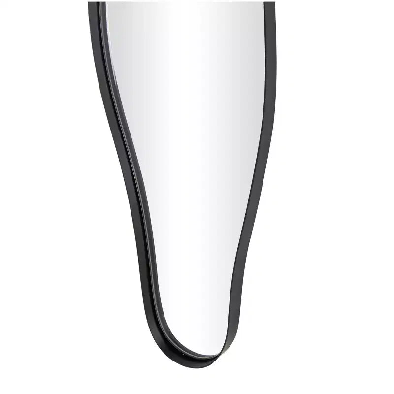 Specchio da parete a onde astratte sottile in metallo nero, 150x30 cm - Olivia & May: stile contemporaneo, nessun montaggio richiesto, hardware incluso