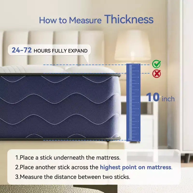 Materasso Ibrido in Memory Foam Rinfrescante a Media Durezza Confezionato in Scatola Nero