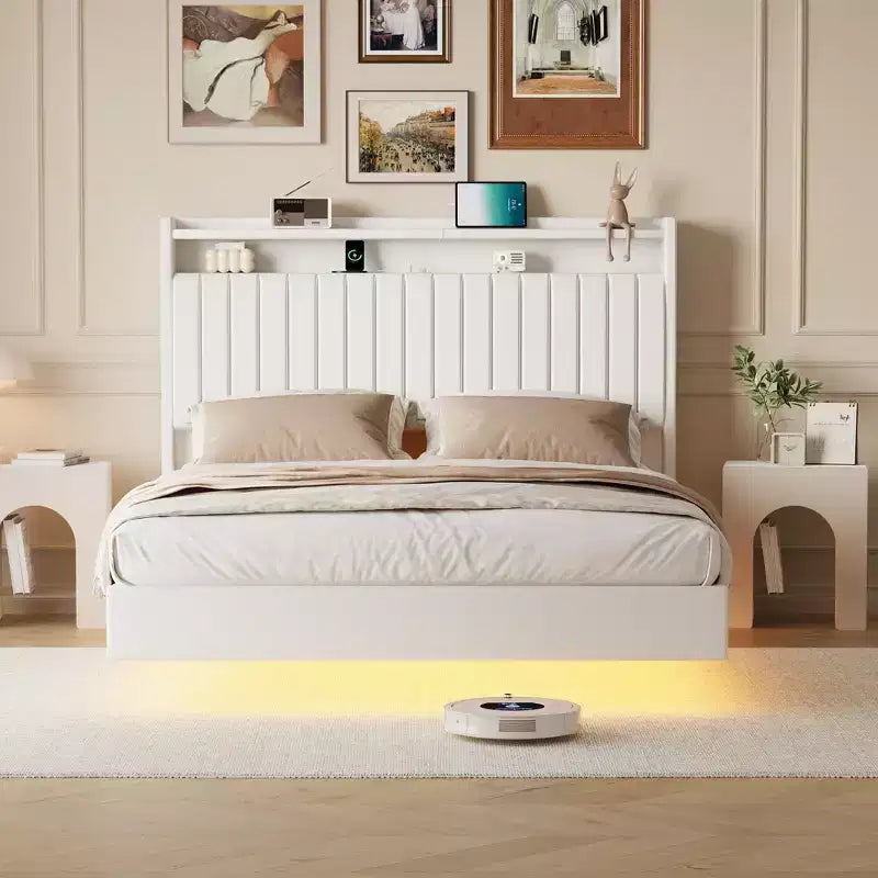 Struttura Letto Sospesa, con Luci LED e Stazione di Ricarica
