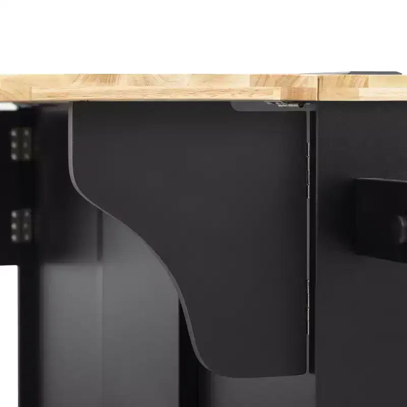 59.3 Isola da cucina, 2 organizer estraibili, anta a ribalta, vano rifiuti e portaspezie