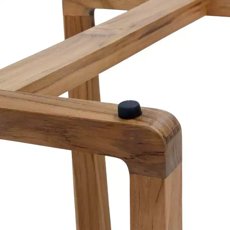 Panca doccia da 19 pollici in teak massello con design ergonomico ricurvo