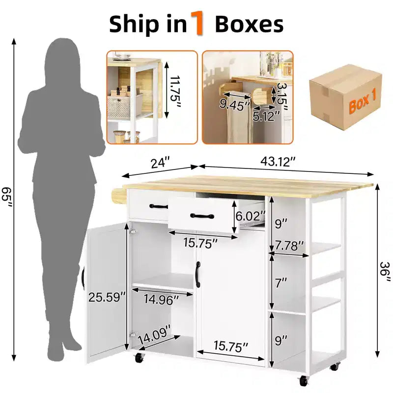 Isole cucina carrelli su ruote con piano in legno carrello con cassetto portaoggetti, armadietto a 2 ante, anta ribaltabile, postazione di lavoro mobile per cucina, bar, nero