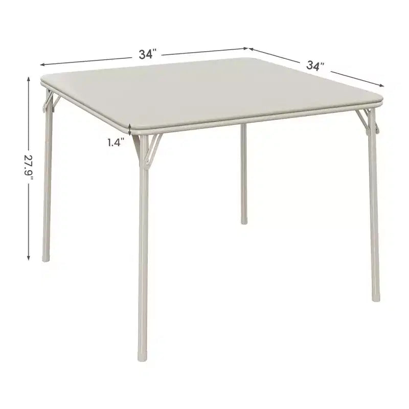Tavolo da gioco quadrato portatile pieghevole da 34 pollici con gambe a scomparsa e piano imbottito in PU, per casa, feste, picnic (solo tavolo)
