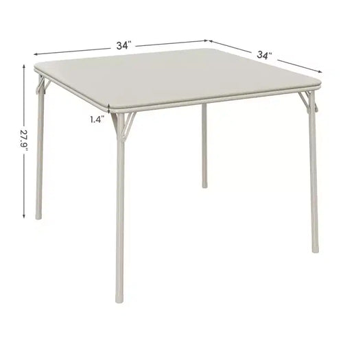 Tavolo da gioco quadrato portatile pieghevole da 34 pollici con gambe a scomparsa e piano imbottito in PU, per casa, feste, picnic (solo tavolo)