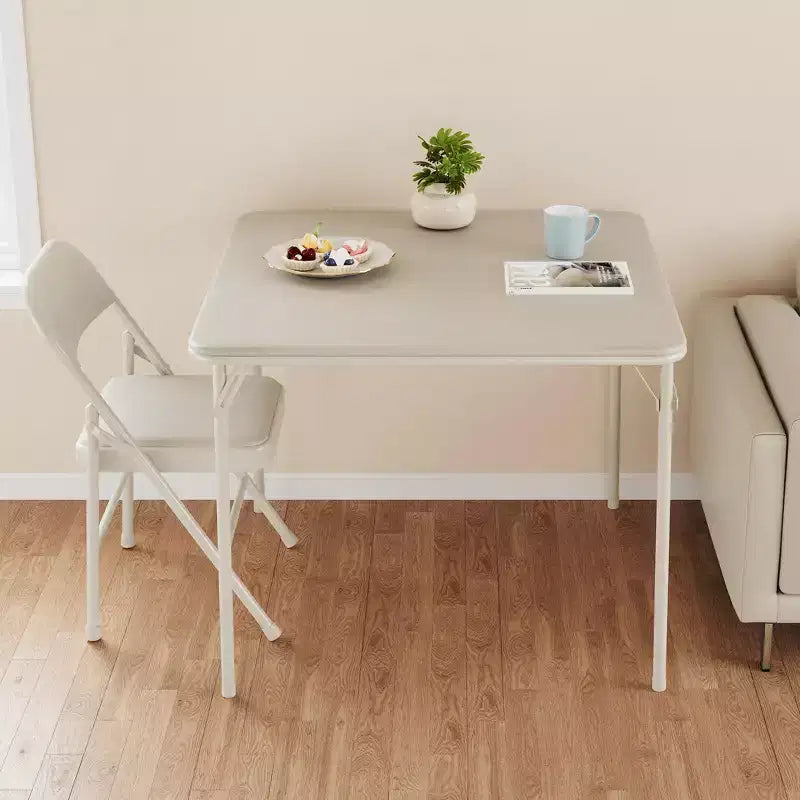 Tavolo da gioco quadrato portatile pieghevole da 34 pollici con gambe a scomparsa e piano imbottito in PU, per casa, feste, picnic (solo tavolo)