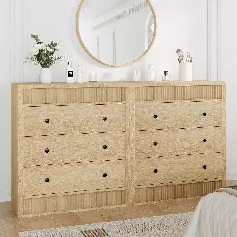 Comò a 3/5 cassetti per camera da letto, cassettiera scanalata larga 80 cm, comodino moderno in legno per corridoio, soggiorno