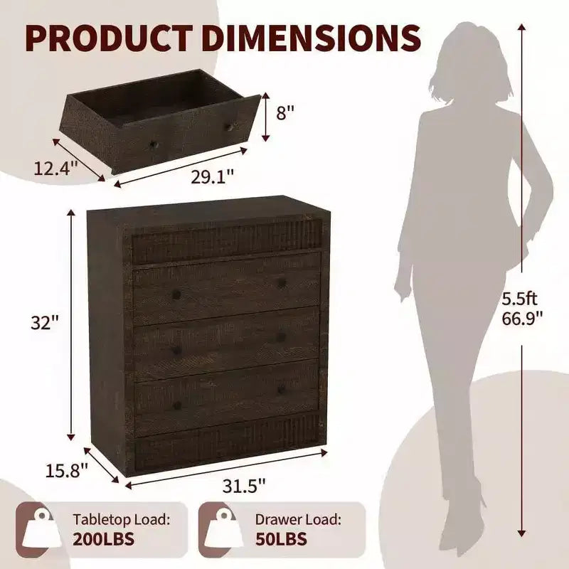 Comò a 3/5 cassetti per camera da letto, cassettiera scanalata larga 80 cm, comodino moderno in legno per corridoio, soggiorno