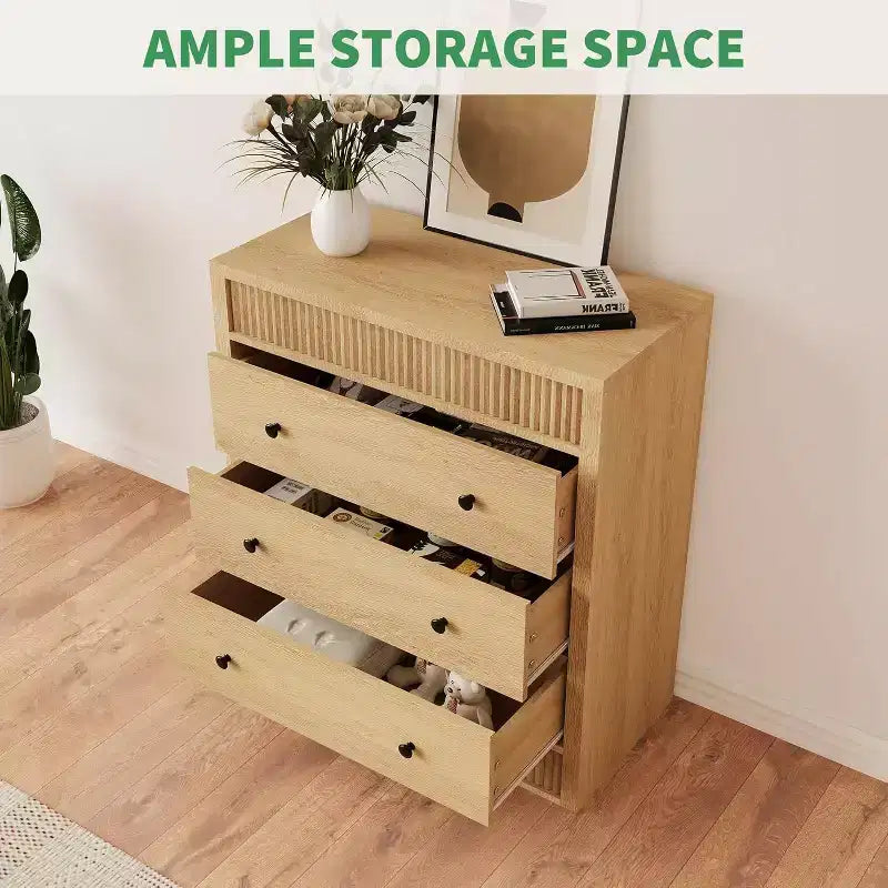 Comò a 3/5 cassetti per camera da letto, cassettiera scanalata larga 80 cm, comodino moderno in legno per corridoio, soggiorno