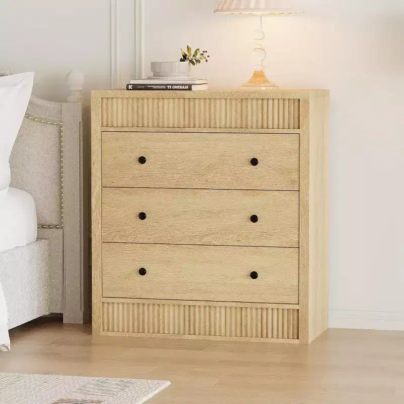 Comò a 3/5 cassetti per camera da letto, cassettiera scanalata larga 80 cm, comodino moderno in legno per corridoio, soggiorno
