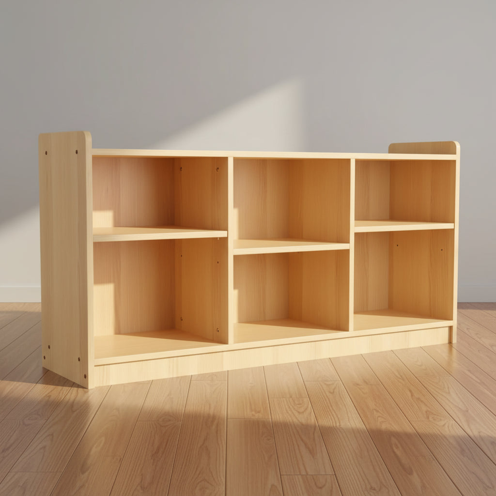 Libreria Montessori in Legno a 2 Ripiani per Bambini, Scaffali per la Cameretta dei Bambini, Organizzatori e Contenitori per Giocattoli per Bambini, Mobili per Aula, Asilo Nido, Sala Giochi