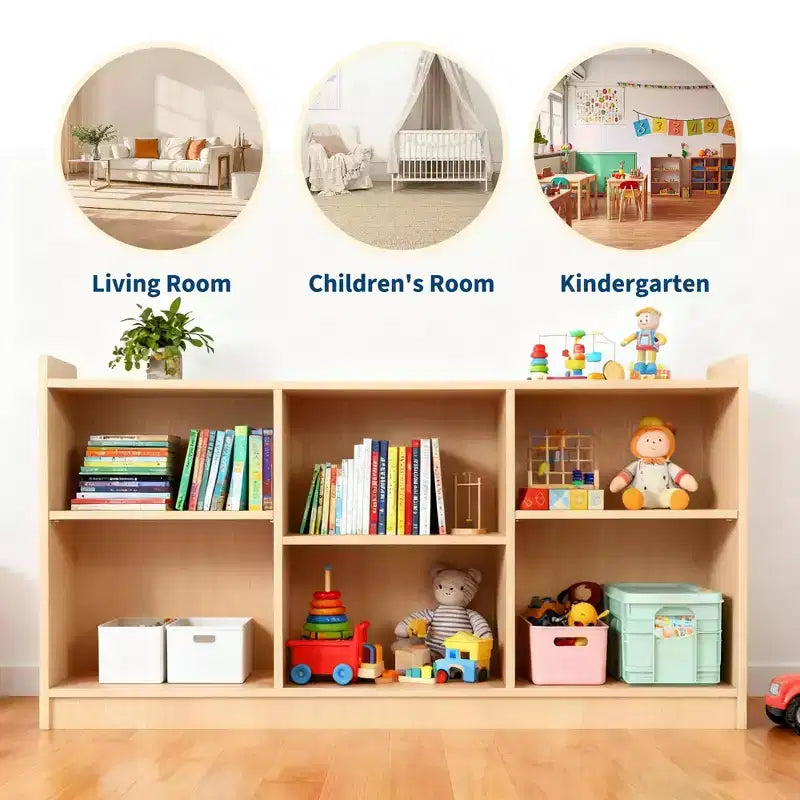 Libreria Montessori in Legno a 2 Ripiani per Bambini, Scaffali per la Cameretta dei Bambini, Organizzatori e Contenitori per Giocattoli per Bambini, Mobili per Aula, Asilo Nido, Sala Giochi