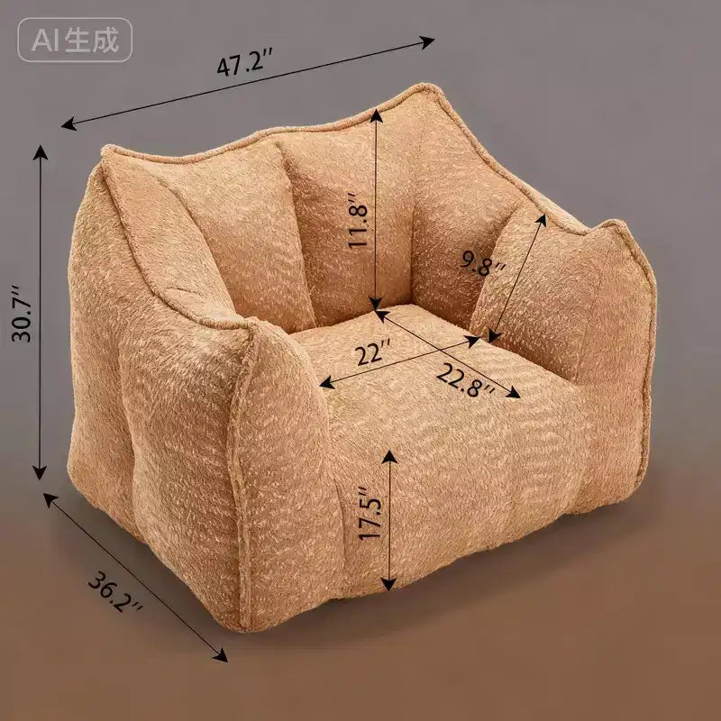 Poltrone divano con schiuma altamente resiliente per soggiorni e camere da letto, comodi divani pigri quadrati, divani per adulti per giocare, leggere e guardare la TV