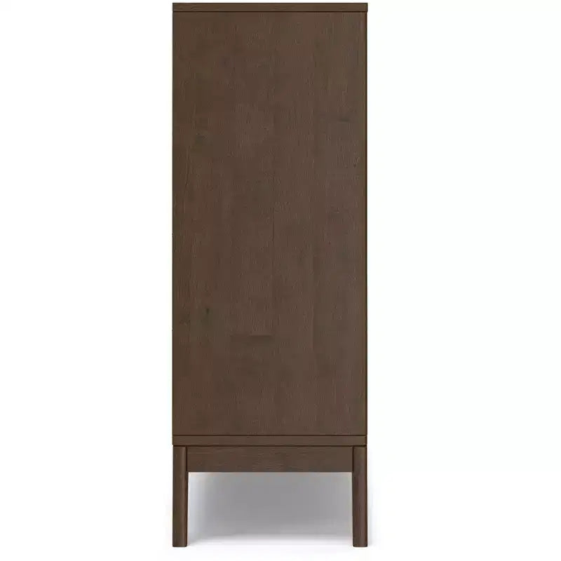Pearson LEGNO MASSELLO 43" x 42" Mobile Contenitore Basso a 6 Cubi Moderno Metà Secolo in Marrone Noce