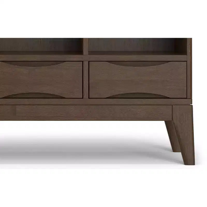 Pearson LEGNO MASSELLO 43" x 42" Mobile Contenitore Basso a 6 Cubi Moderno Metà Secolo in Marrone Noce