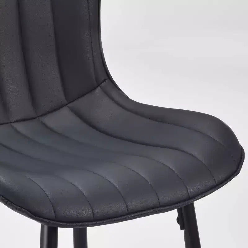 Sedie da pranzo in similpelle con gambe in metallo Sedie da cucina e sala da pranzo per sala da pranzo nere