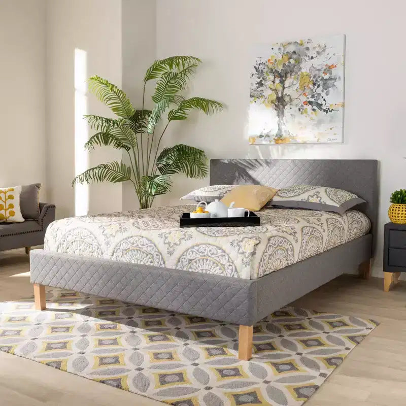 Letto matrimoniale king size grigio