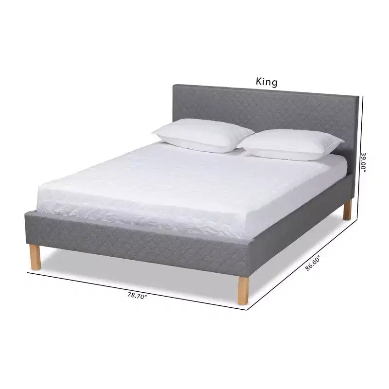 Letto matrimoniale king size grigio