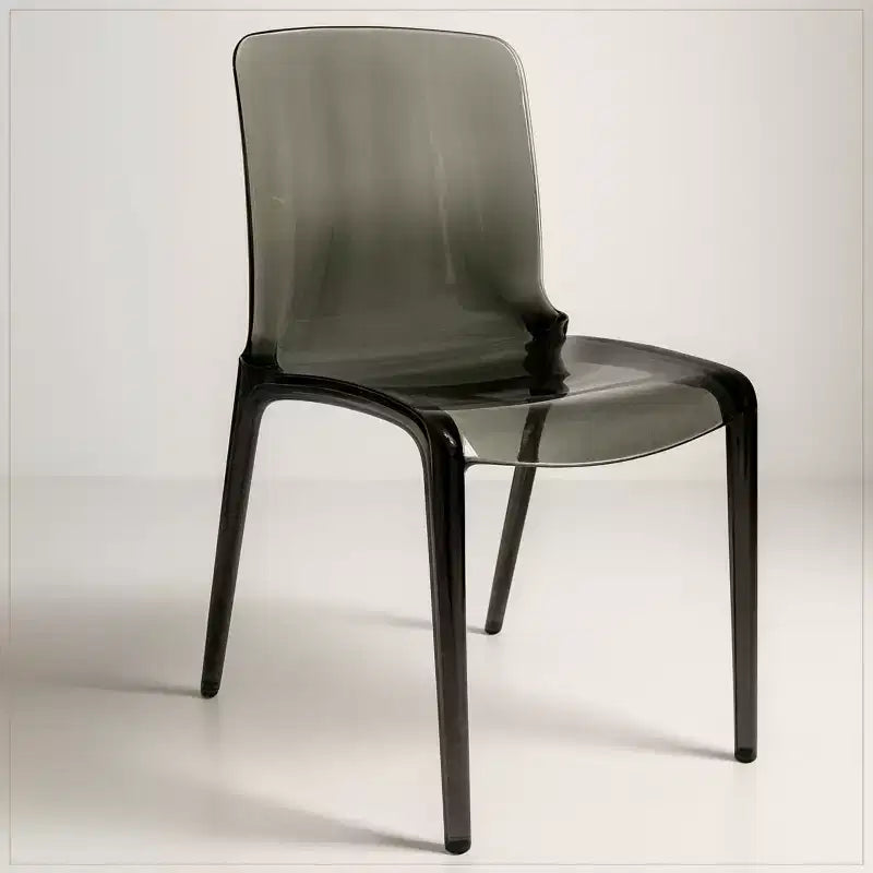 Sedia da pranzo in acrilico con design a cascata e seduta sagomata elegante, stile moderno per cucina, sala da pranzo, ufficio, salotto o bar