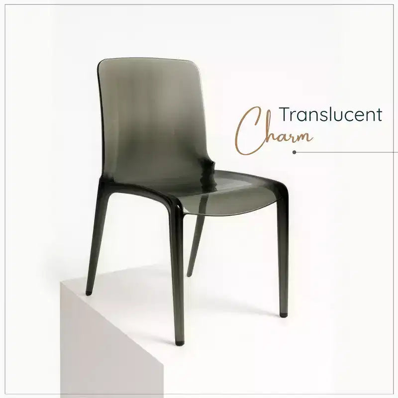 Sedia da pranzo in acrilico con design a cascata e seduta sagomata elegante, stile moderno per cucina, sala da pranzo, ufficio, salotto o bar