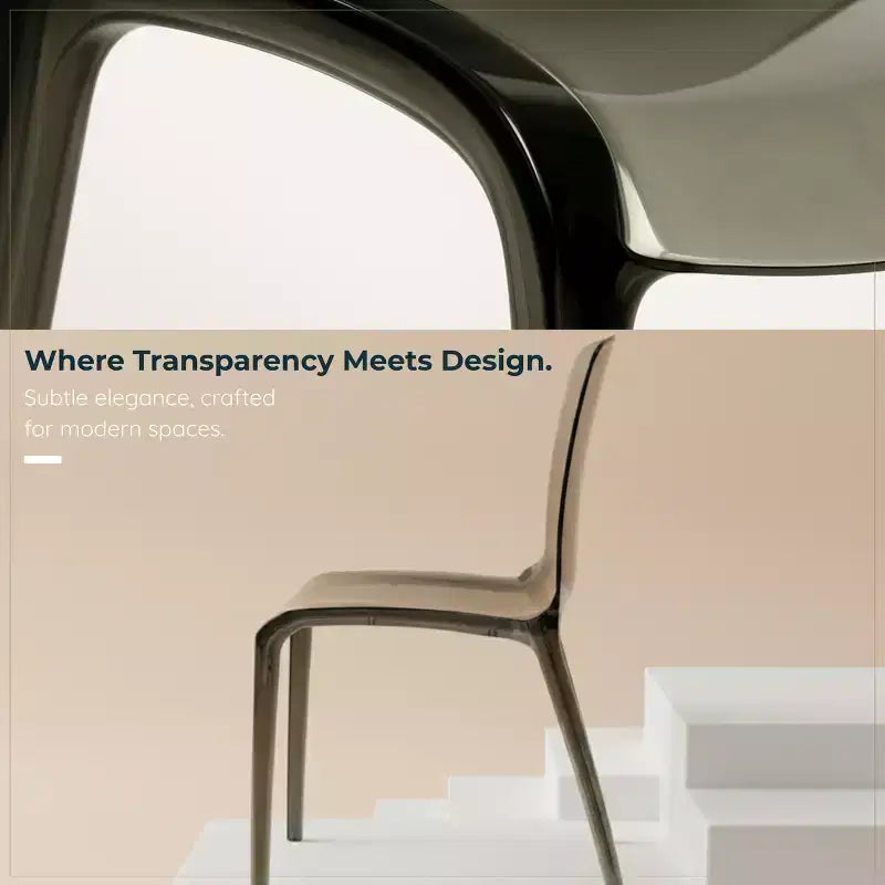 Sedia da pranzo in acrilico con design a cascata e seduta sagomata elegante, stile moderno per cucina, sala da pranzo, ufficio, salotto o bar