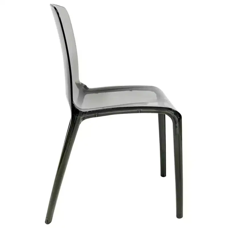 Sedia da pranzo in acrilico con design a cascata e seduta sagomata elegante, stile moderno per cucina, sala da pranzo, ufficio, salotto o bar