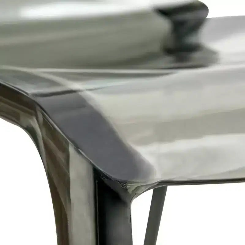 Sedia da pranzo in acrilico con design a cascata e seduta sagomata elegante, stile moderno per cucina, sala da pranzo, ufficio, salotto o bar