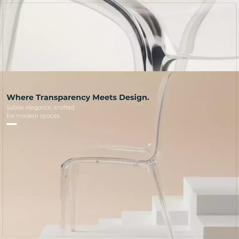 Sedia da pranzo in acrilico con design a cascata e seduta sagomata elegante, stile moderno per cucina, sala da pranzo, ufficio, salotto o bar