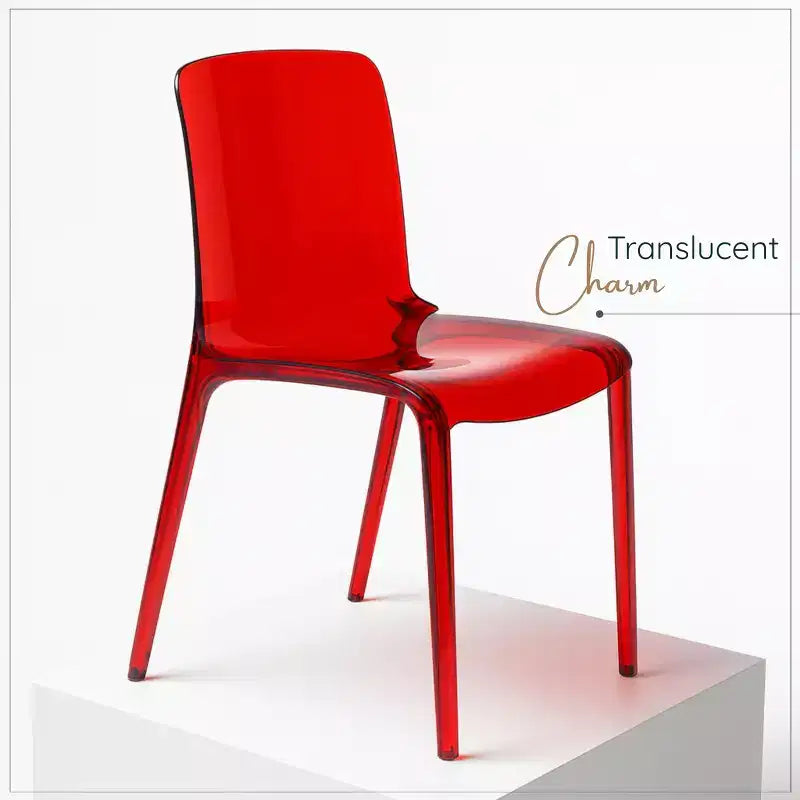Sedia da pranzo in acrilico con design a cascata e seduta sagomata elegante, stile moderno per cucina, sala da pranzo, ufficio, salotto o bar