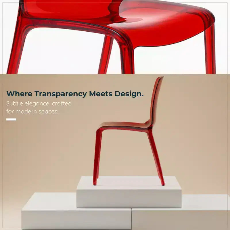 Sedia da pranzo in acrilico con design a cascata e seduta sagomata elegante, stile moderno per cucina, sala da pranzo, ufficio, salotto o bar