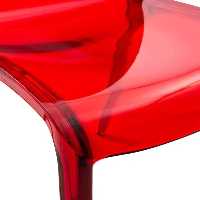 Sedia da pranzo in acrilico con design a cascata e seduta sagomata elegante, stile moderno per cucina, sala da pranzo, ufficio, salotto o bar