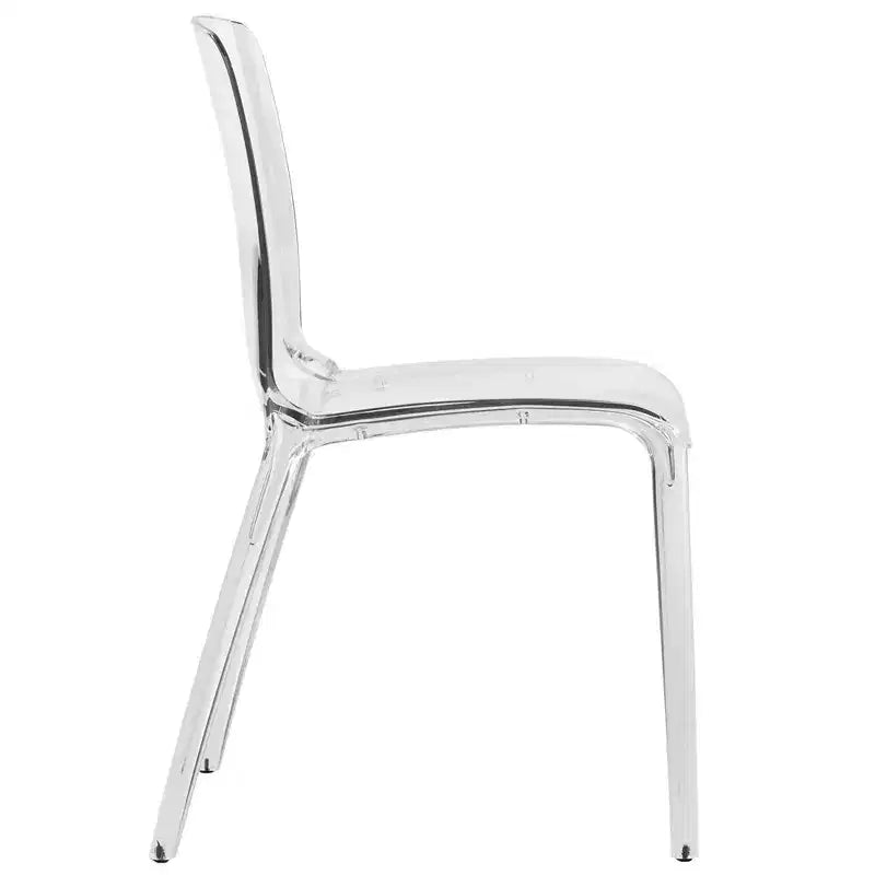 Sedia da pranzo in acrilico con design a cascata e seduta sagomata elegante, stile moderno per cucina, sala da pranzo, ufficio, salotto o bar