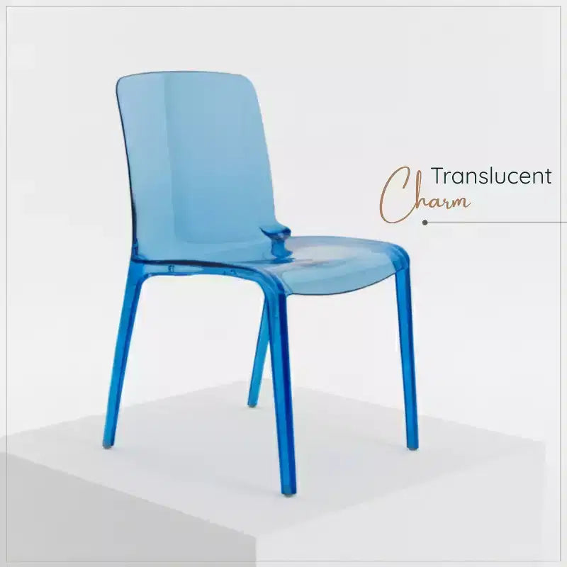 Sedia da pranzo in acrilico con design a cascata e seduta sagomata elegante, stile moderno per cucina, sala da pranzo, ufficio, salotto o bar