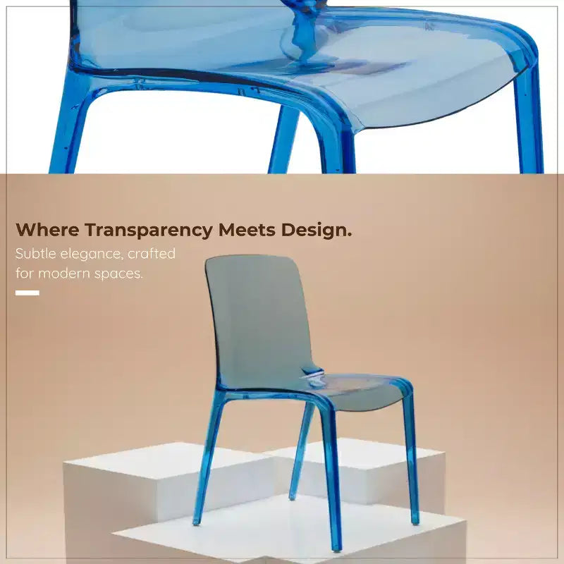 Sedia da pranzo in acrilico con design a cascata e seduta sagomata elegante, stile moderno per cucina, sala da pranzo, ufficio, salotto o bar