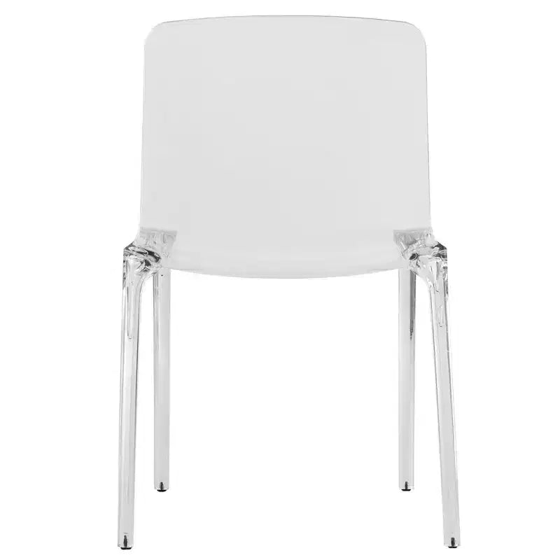 Sedia da pranzo in acrilico con design a cascata e seduta sagomata elegante, stile moderno per cucina, sala da pranzo, ufficio, salotto o bar