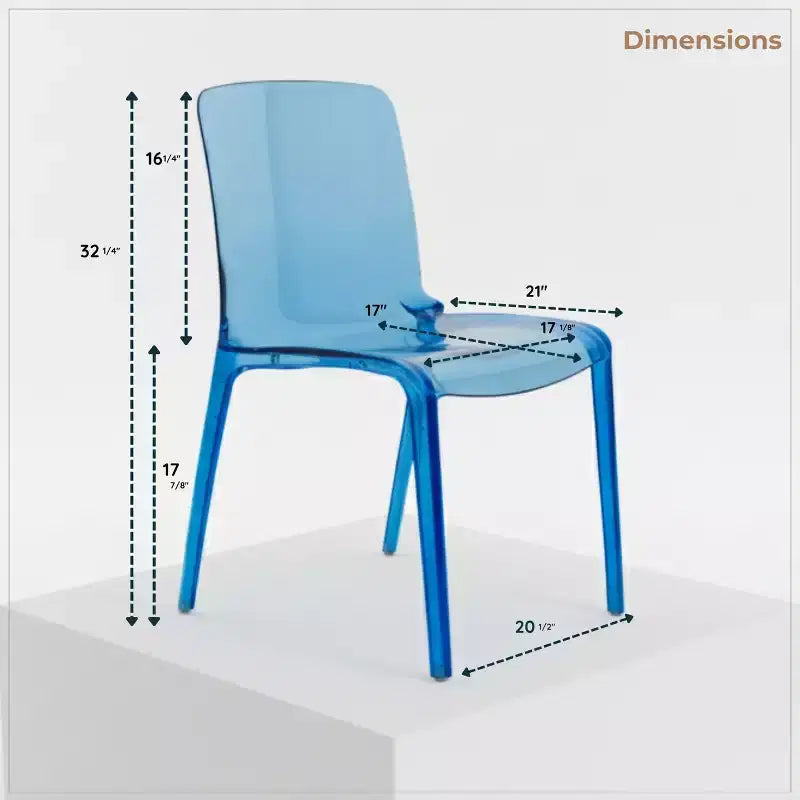 Sedia da pranzo in acrilico con design a cascata e seduta sagomata elegante, stile moderno per cucina, sala da pranzo, ufficio, salotto o bar