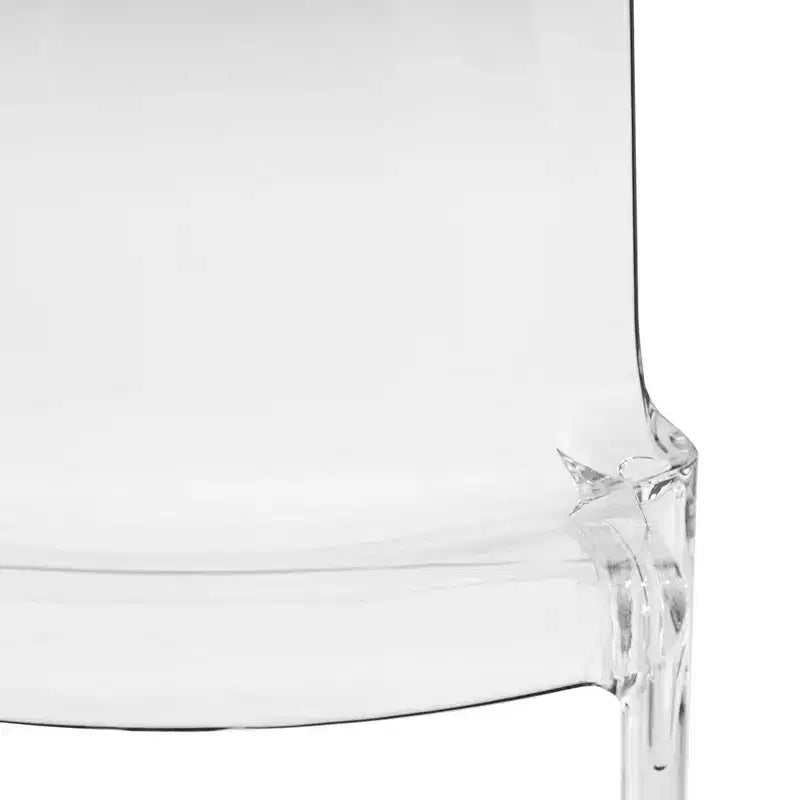 Sedia da pranzo in acrilico con design a cascata e seduta sagomata elegante, stile moderno per cucina, sala da pranzo, ufficio, salotto o bar