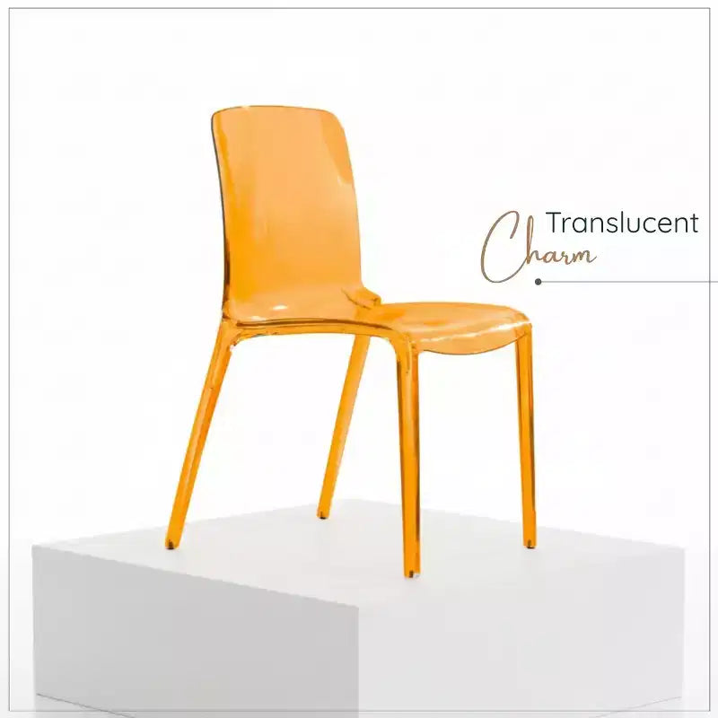 Sedia da pranzo in acrilico con design a cascata e seduta sagomata elegante, stile moderno per cucina, sala da pranzo, ufficio, salotto o bar