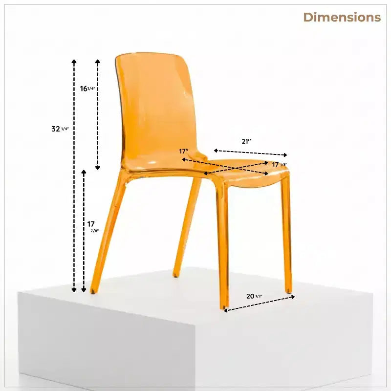 Sedia da pranzo in acrilico con design a cascata e seduta sagomata elegante, stile moderno per cucina, sala da pranzo, ufficio, salotto o bar