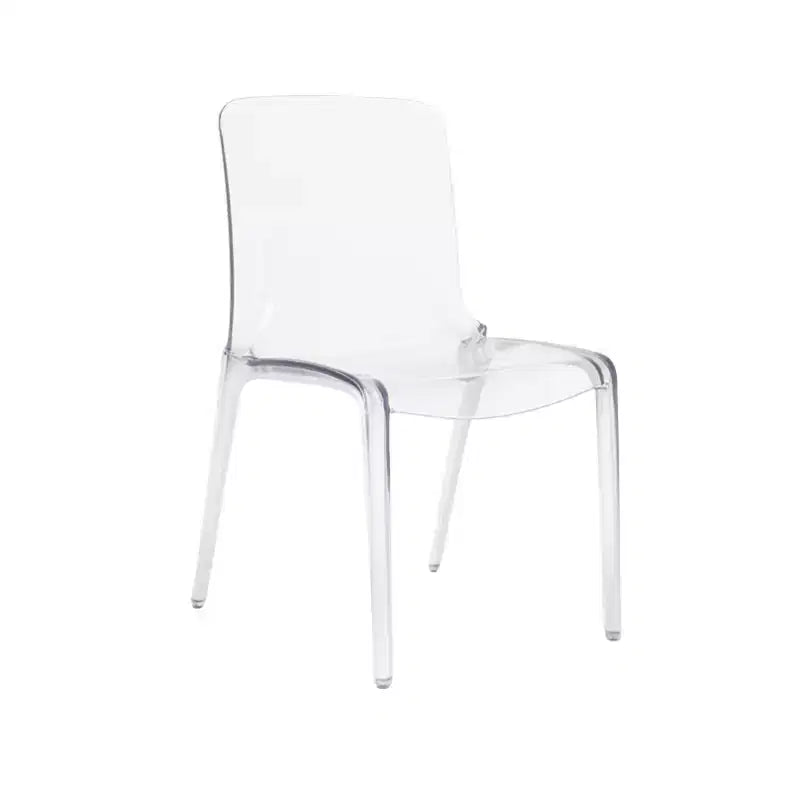 Sedia da pranzo in acrilico con design a cascata e seduta sagomata elegante, stile moderno per cucina, sala da pranzo, ufficio, salotto o bar
