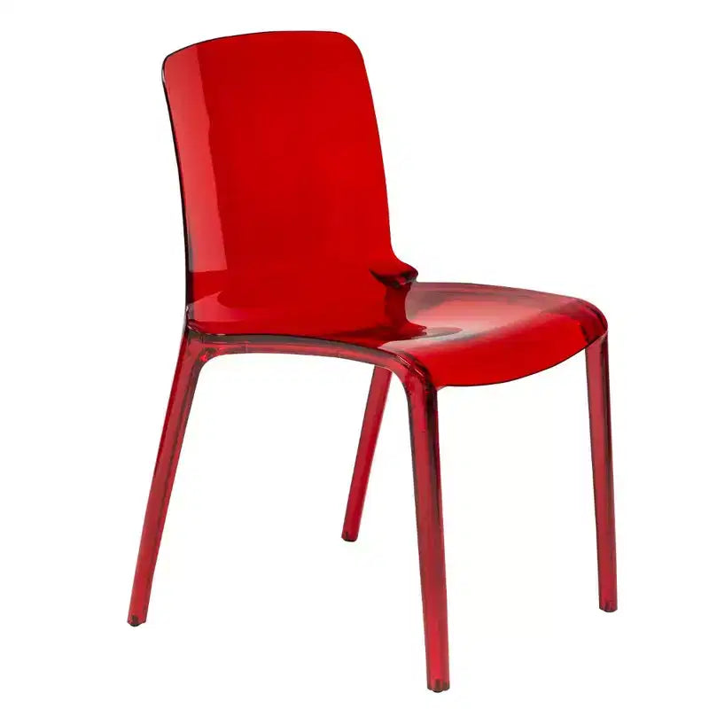 Sedia da pranzo in acrilico con design a cascata e seduta sagomata elegante, stile moderno per cucina, sala da pranzo, ufficio, salotto o bar