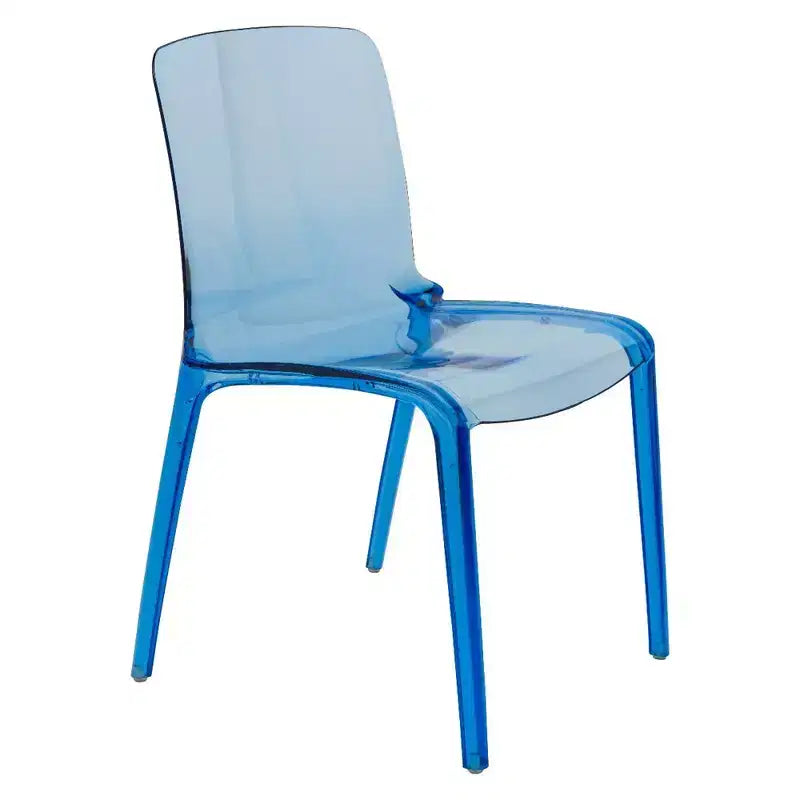 Sedia da pranzo in acrilico con design a cascata e seduta sagomata elegante, stile moderno per cucina, sala da pranzo, ufficio, salotto o bar