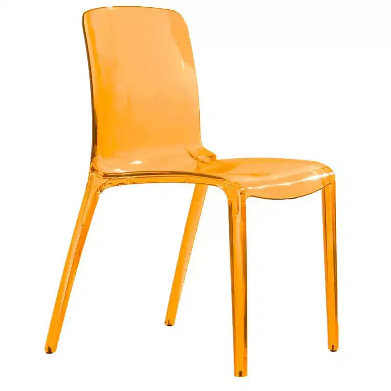 Sedia da pranzo in acrilico con design a cascata e seduta sagomata elegante, stile moderno per cucina, sala da pranzo, ufficio, salotto o bar